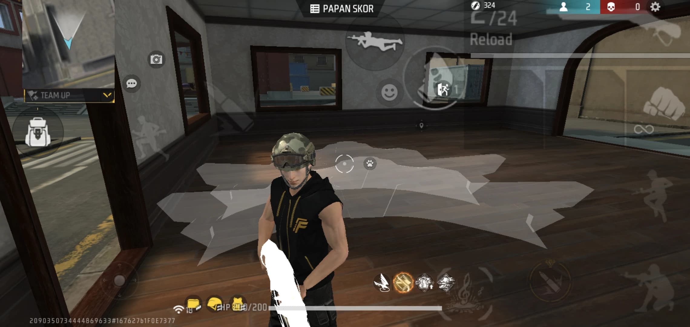 Screenshot Kyy Injector di dalam game Free Fire MAX